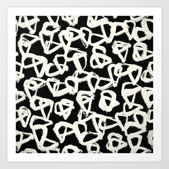 Tribal Triangle Dots Art Print