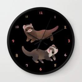 Ferret - dark Wall Clock