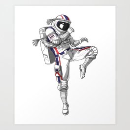 Muay Thai Astronaut Art Print | Ninja, Astronaut, Mensmuaythai, Martialarts, Taekwondo, Karate, Kickboxing, Thaiboxing, Muaythailover, Kungfu 