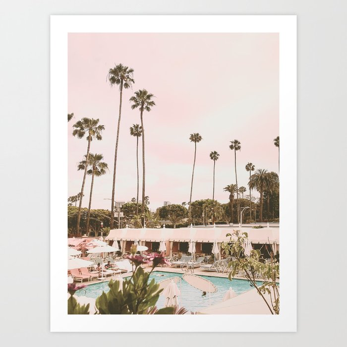 Beverly Hills Hotel Pool Art Print