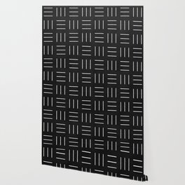 simple black and white boho mudcloth pattern Wallpaper