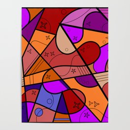 Stained Glass Abstract Gothic 1 Poster