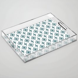 Teal Blue Native American Tribal Pattern Acrylic Tray