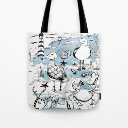 seagulls art Tote Bag