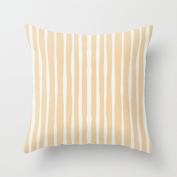 Linear wave_neutral orange Throw Pillow