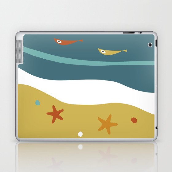 Retro Mid Century Atomic Summer Beach Laptop & iPad Skin