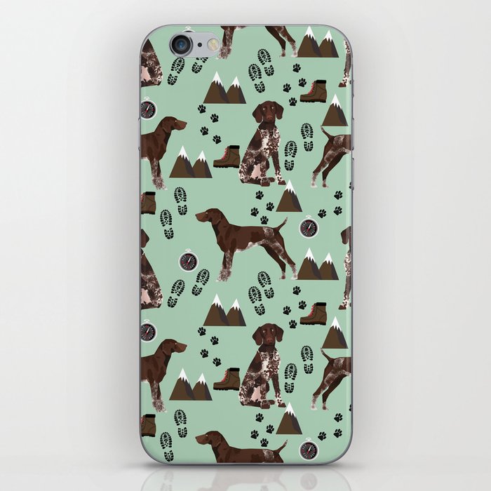 German Shorthair Pointer mountain hiking hiker outdoors camping dog breed iPhone Skin