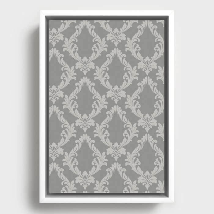 Beautiful Damask Pattern Squares Framed Canvas