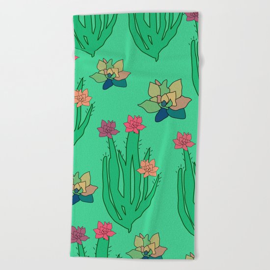 Succulents Beach Towel