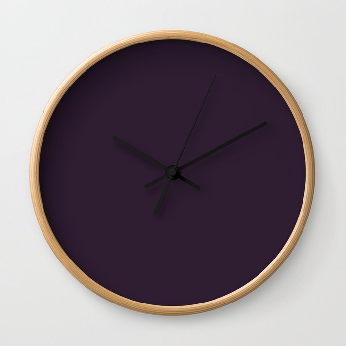 Black Magenta Solid Color Wall Clock