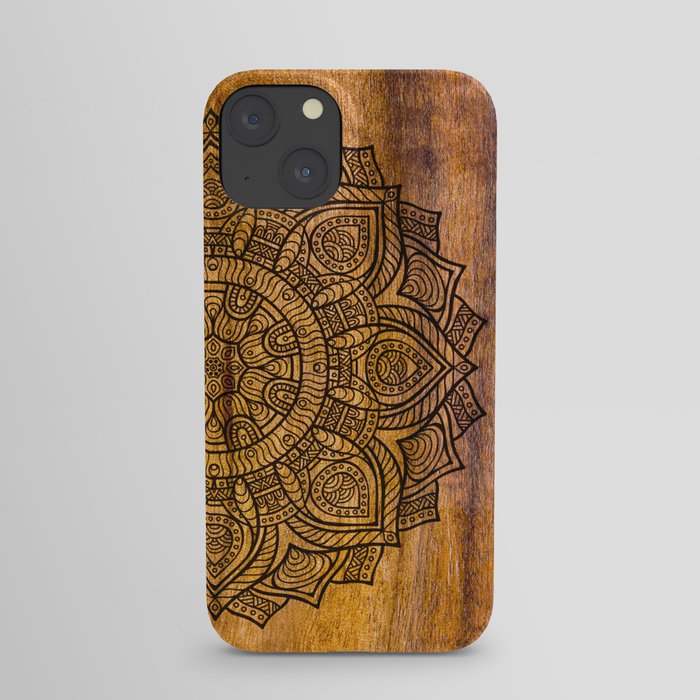 Mandala on Wood iPhone Case