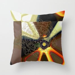 Mandala Neutral Composition Throw Pillow