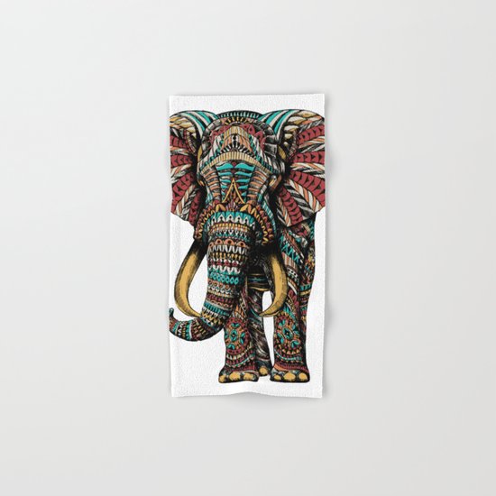 Ornate Elephant (Color Version) Hand & Bath Towel