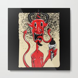 Devil Motif Funny Ice Cream Metal Print | Heavymetal, Satan, Metalfan, Graphicdesign, Devilmotif, Monster, Demon, Musicfans, Devilt Shirt, Icecream 