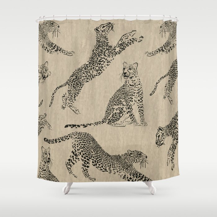 tan leopard pattern Shower Curtain