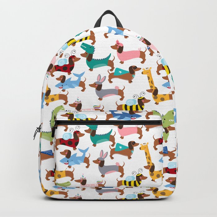 Cute Dachshund Dogs in Costumes Backpack