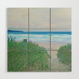 beach grass path impressionism painted realistic scene walkway Wood Wall Art