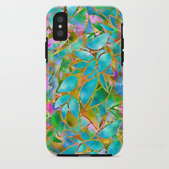 Floral Abstract Stained Glass G265 iPhone Case