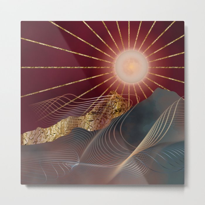 Supermoon Shining On Valleys And Mountains Metal Print