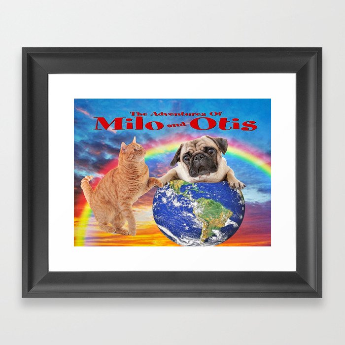Milo And Otis Take On The World Framed Art Print By Sermani Society6