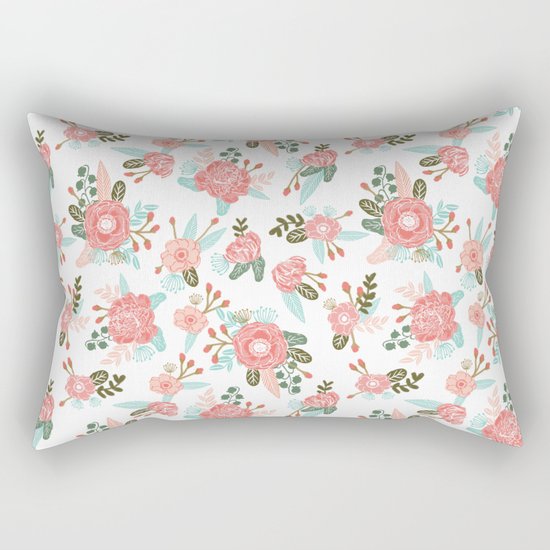 Trendy florals abstract painting gender neutral spring summer gardener gardening garden flowers Rectangular Pillow