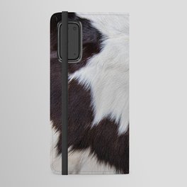 Brown and White Cow Skin Print Pattern Modern, Cowhide Faux Leather Android Wallet Case