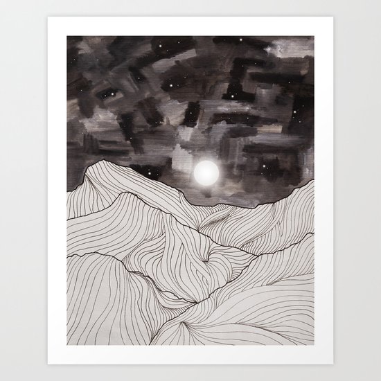Lines in the mountains III Art Print
