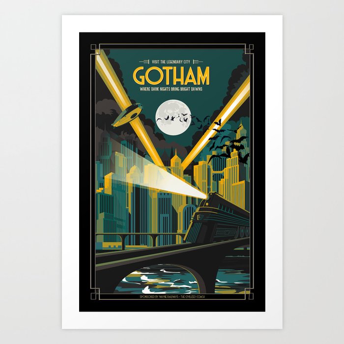 Gotham City Travel Poster Art Print