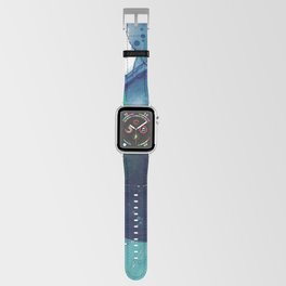 Blue and Green Circles - Alcohol Ink Art Apple Watch Band