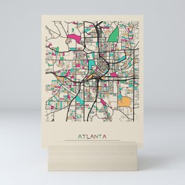 Colorful City Maps: Atlanta, Georgia Mini Art Print