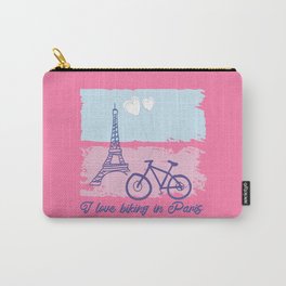 Biking in Paris Carry-All Pouch