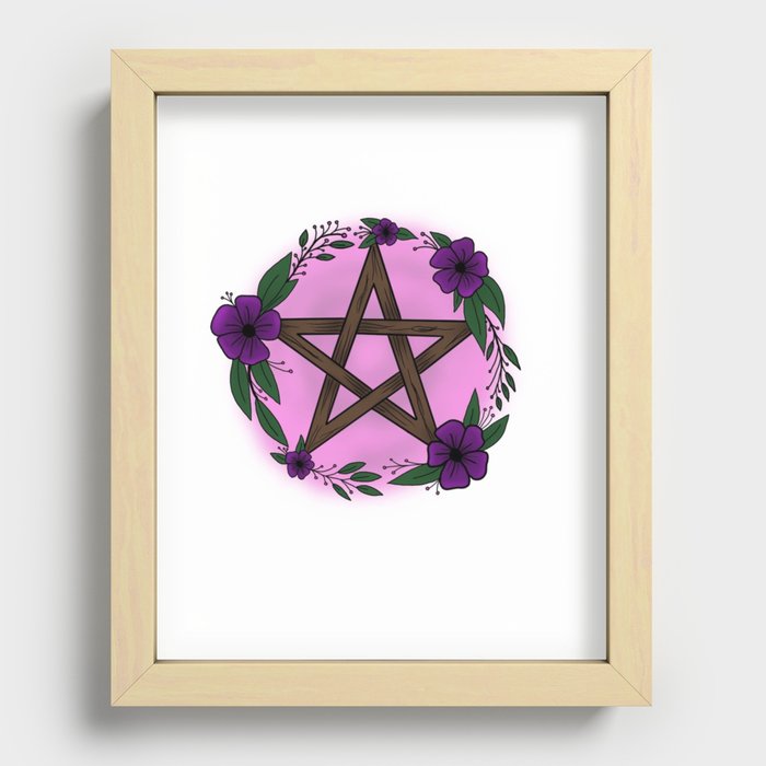 Flower Pentagram Recessed Framed Print