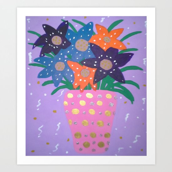 Fiesta Flowers Modern Still Life Art Print