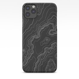 Black & White Topography map iPhone Case