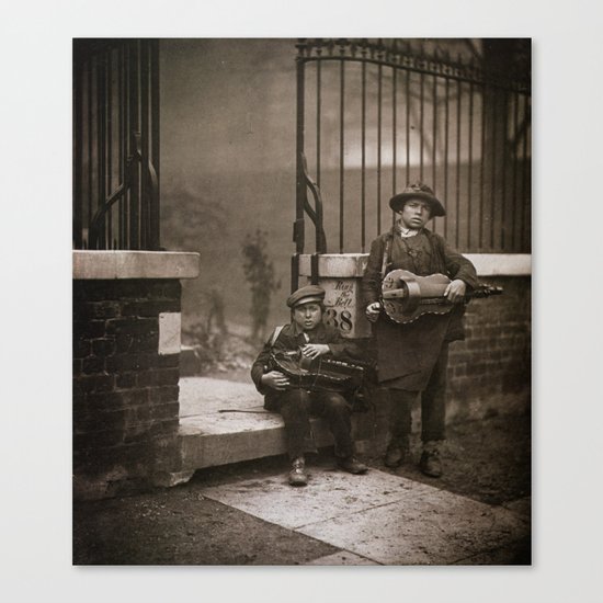 Musiciens de rue vielle à roue Canvas Print