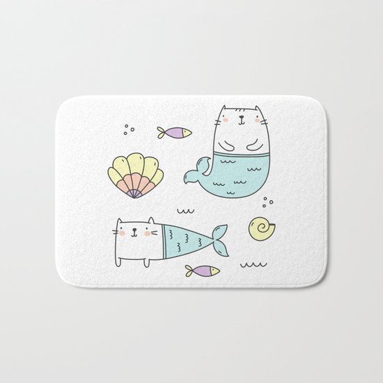 Ocean Merkitties Bath Mat