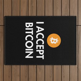 I Accept Bitcoin Outdoor Rug