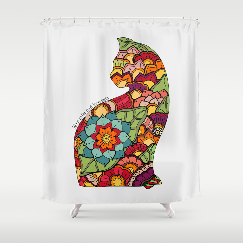 Keep Calm And Love Cats Shower Curtain By Tukywaingan Society6