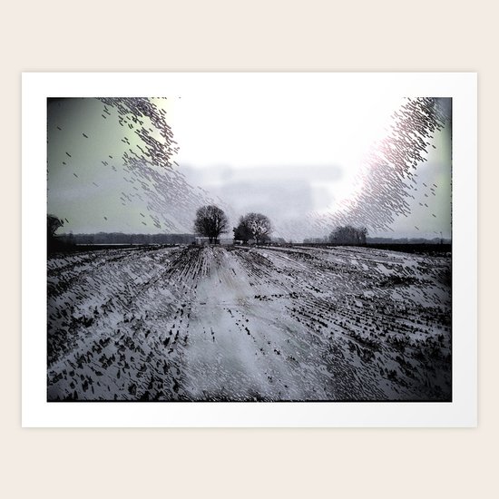 Wintry Night On The Farm Art Print
