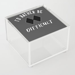 Funny I'd Rather Be Difficult Skiing Lovers Winter Sport Ski Acrylic Box