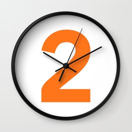 Number 2 (Orange & White) Wall Clock