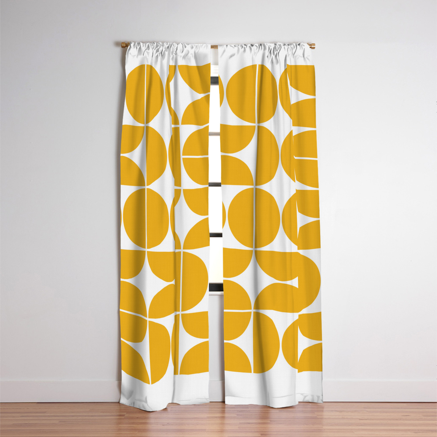 Mid Century Modern Geometric 04 Yellow Blackout Curtain By