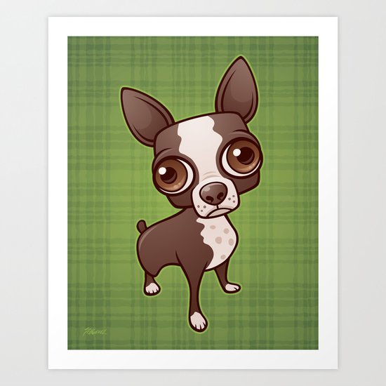 Zippy the Boston Terrier Art Print