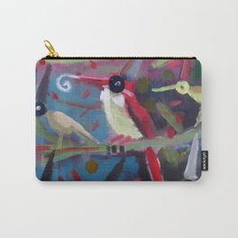 Party Birds Carry-All Pouch | Sweet, Oil, Birds, Expressionism, Colorful, Party, Painting, Hats, Funny 