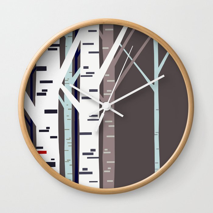birch trees Wall Clock