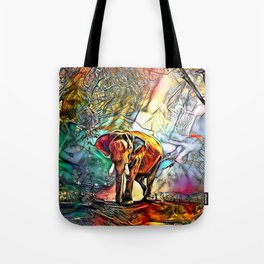 Elephant Pop Art Nature psychedelic elephant Modern Art jungle Tote Bag