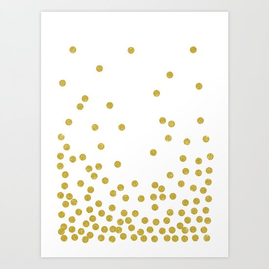 Golden Confetti Art Print
