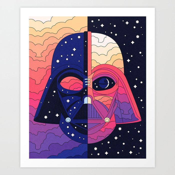 "The Dark & The Light - Darth Vader" by Berlin Michelle Art Print
