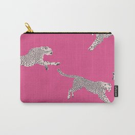 Leaping Cheetahs  Magenta Carry-All Pouch