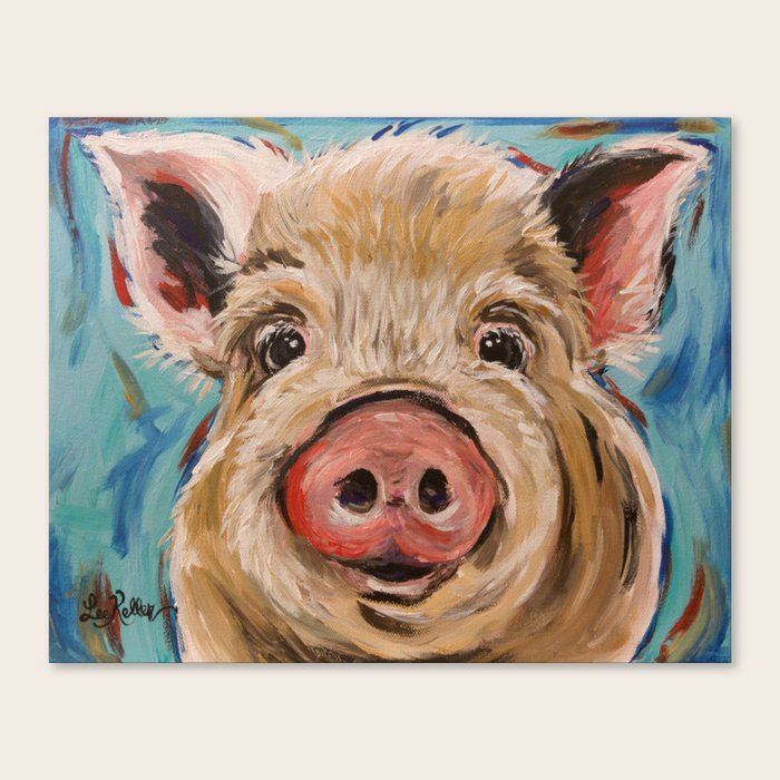 Pig Painting Colorful Pig Canvas Print By Leekeller Society6